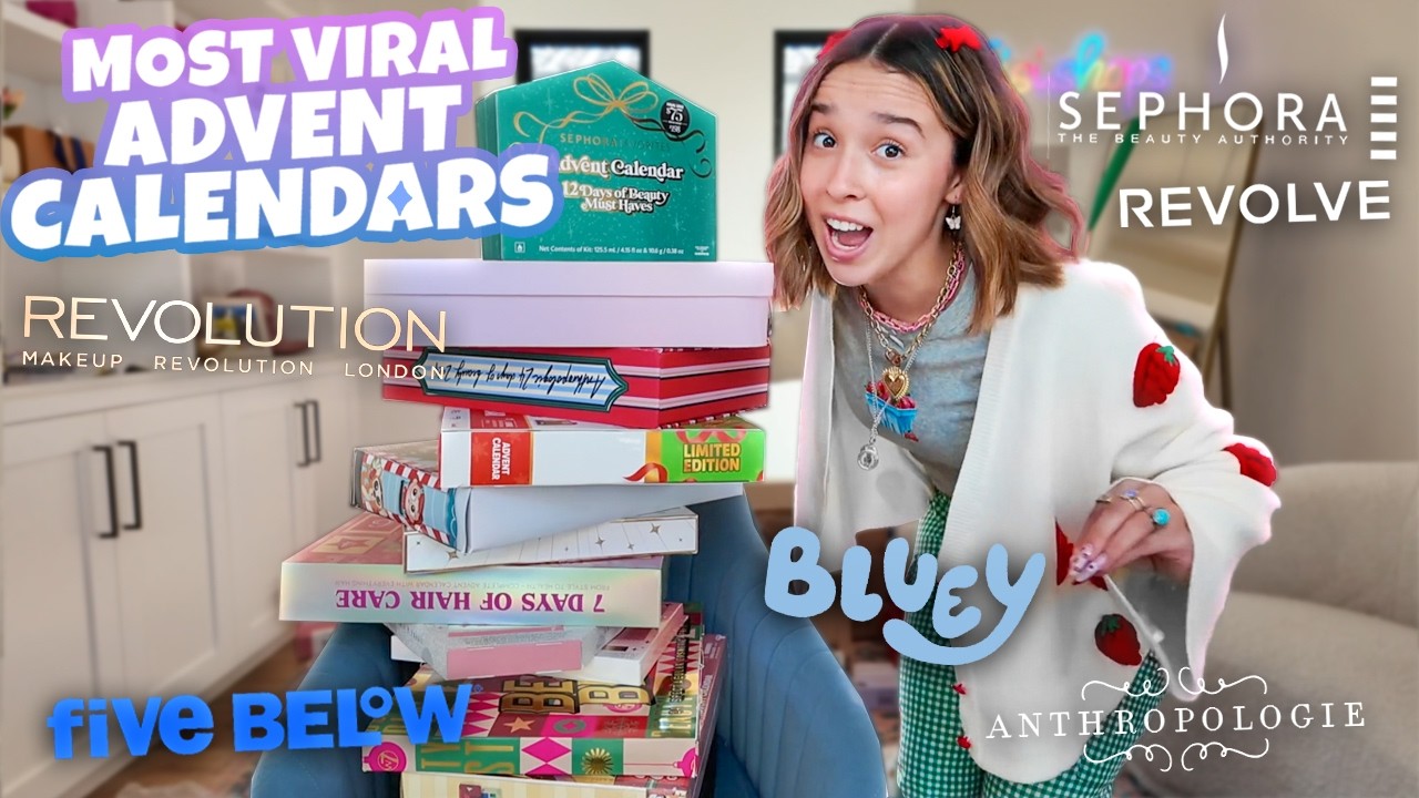 Unboxing the MOST VIRAL advent calendars!! @sephora, revolution, revolve, anthro #lisi #lisishops