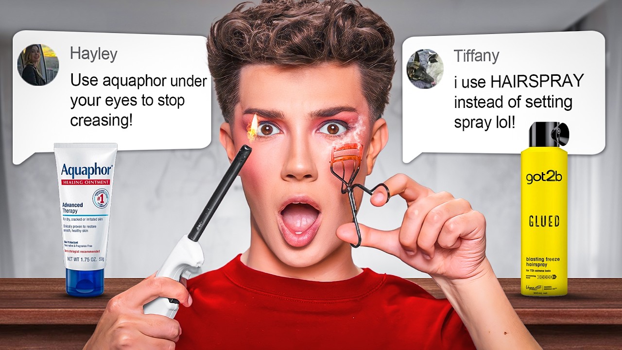 TESTING A FULL FACE OF UNHINGED TIKTOK MAKEUP HACKS 😳