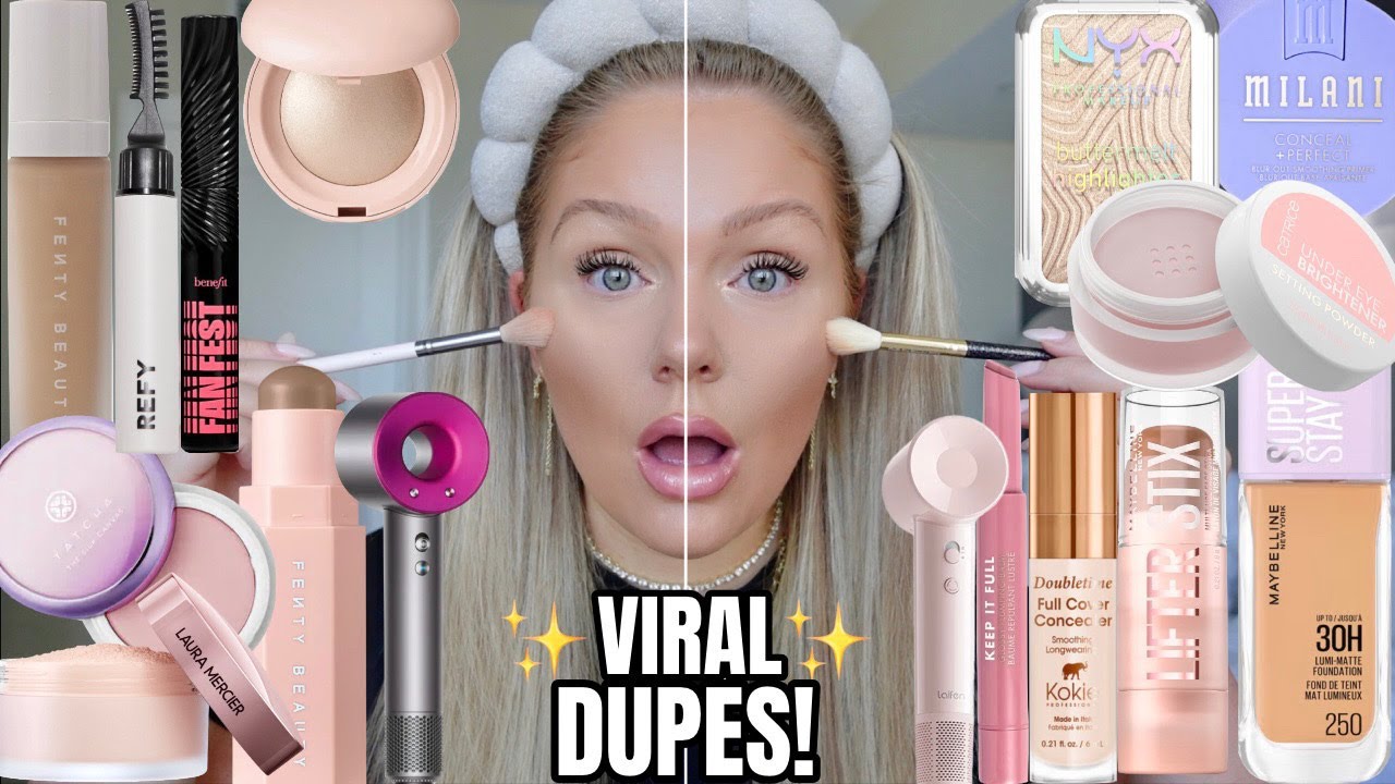 10 *BEST* Drugstore Beauty DUPES 2025 🤩 Full Face of Dupes High End vs Drugstore Makeup