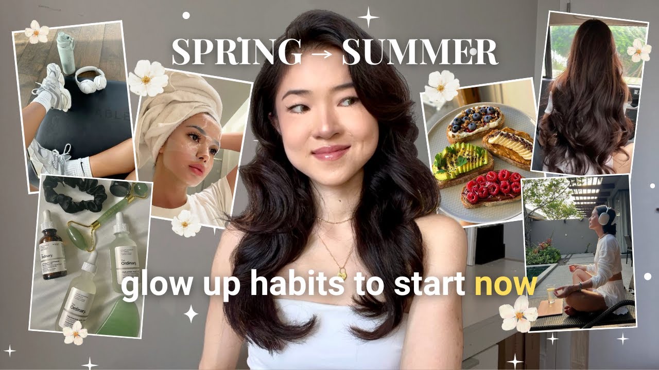 How to GLOW UP for Summer (during spring) 🌸 practical daily habits - skincare, hair, workout